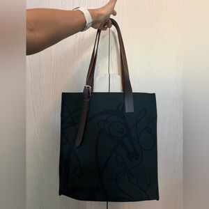Hermes Green Coupe de Fouet Etrivière Shopping Tote